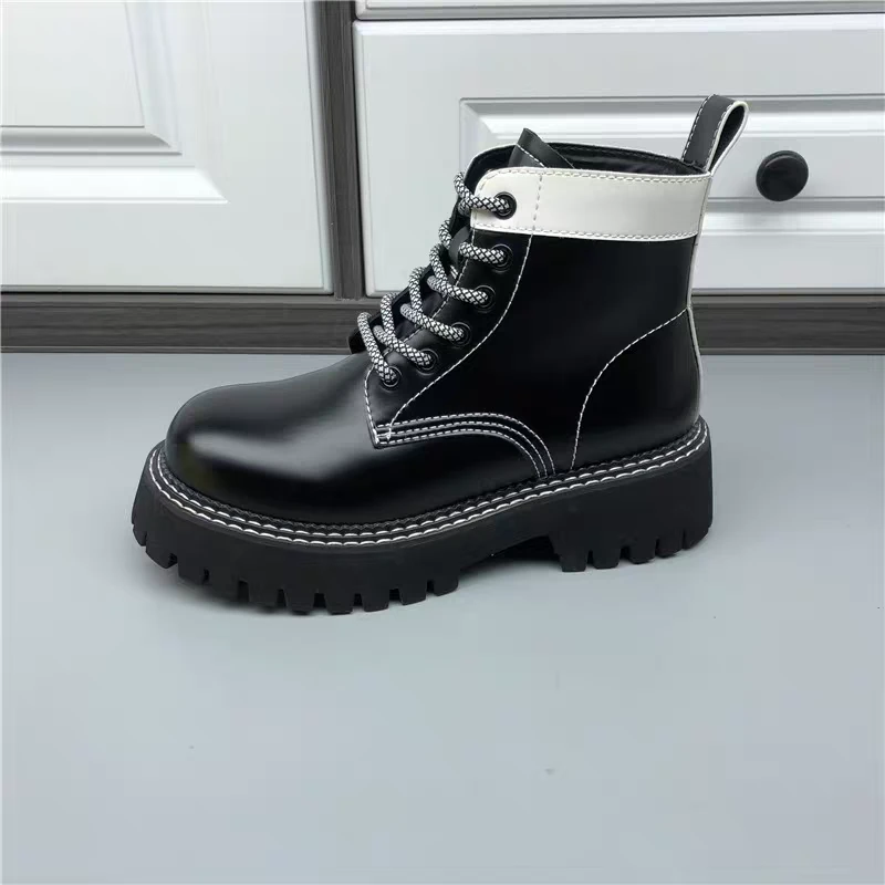 小皮鞋百搭休闲女士真皮厚底时尚