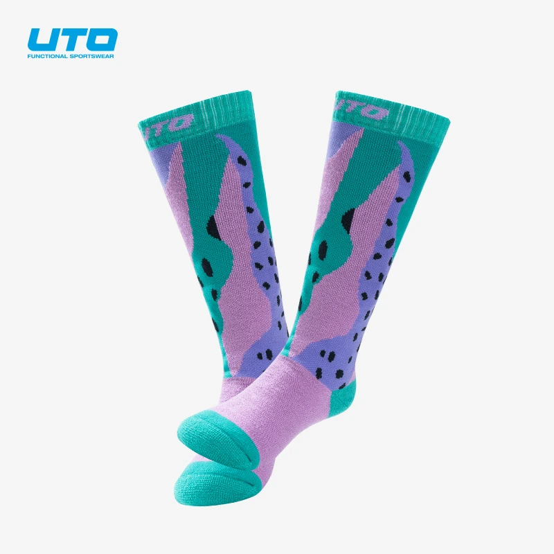 UTO/悠途儿童运动羊毛长筒袜秋冬季户外训练跑步袜加厚吸汗长袜