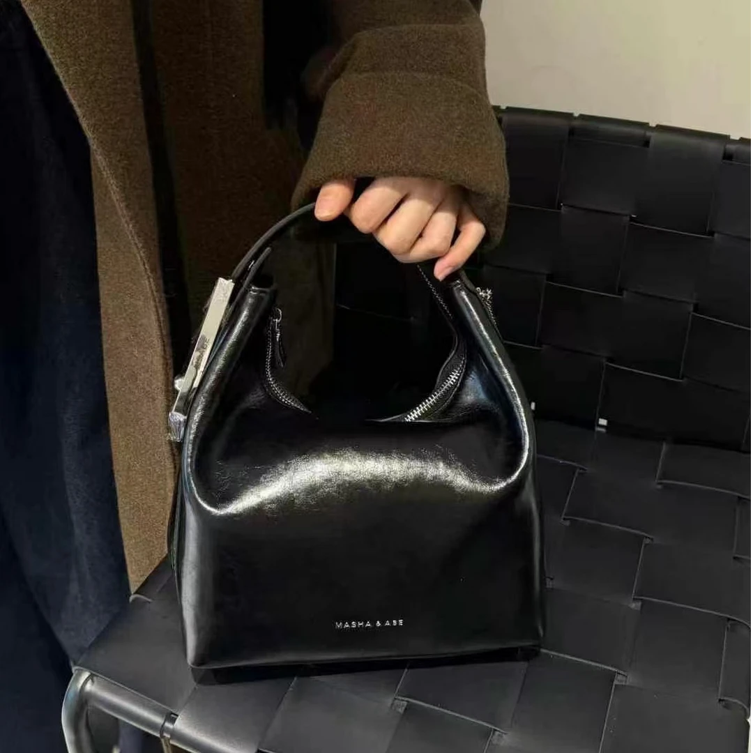 2024秋冬复古法式油蜡皮女士手提包时尚百搭单肩斜挎包轻奢气质