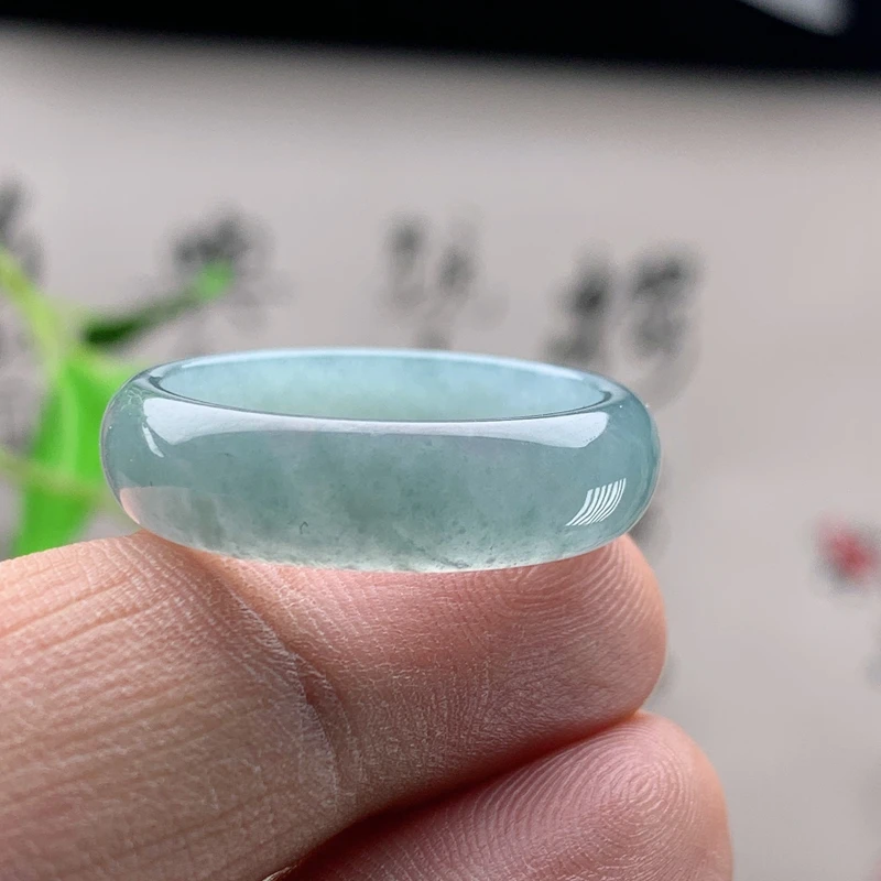 27号圈口优惠纯天然A货翡翠A货老坑冰种大圈口戒指同款料发货其一