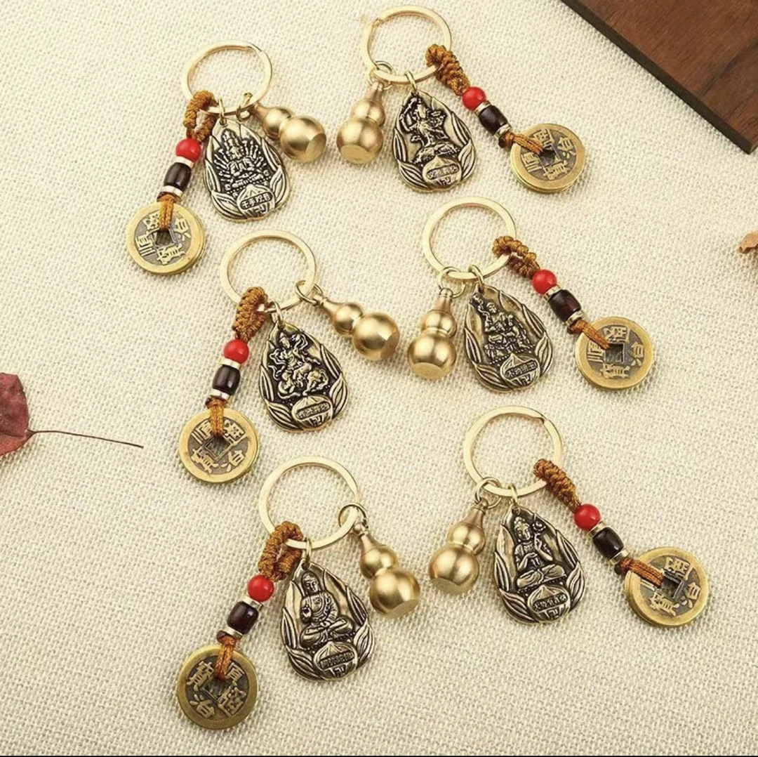 【老师推荐】黄铜八大守护十二生肖本命守护钥匙扣钥匙链挂件挂饰