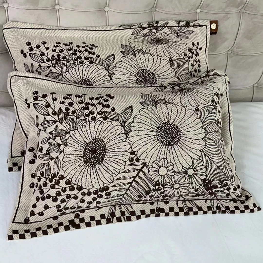 （风华）北欧风棉小恋家用纯棉亲肤透气柔软舒适可机洗枕套一对装