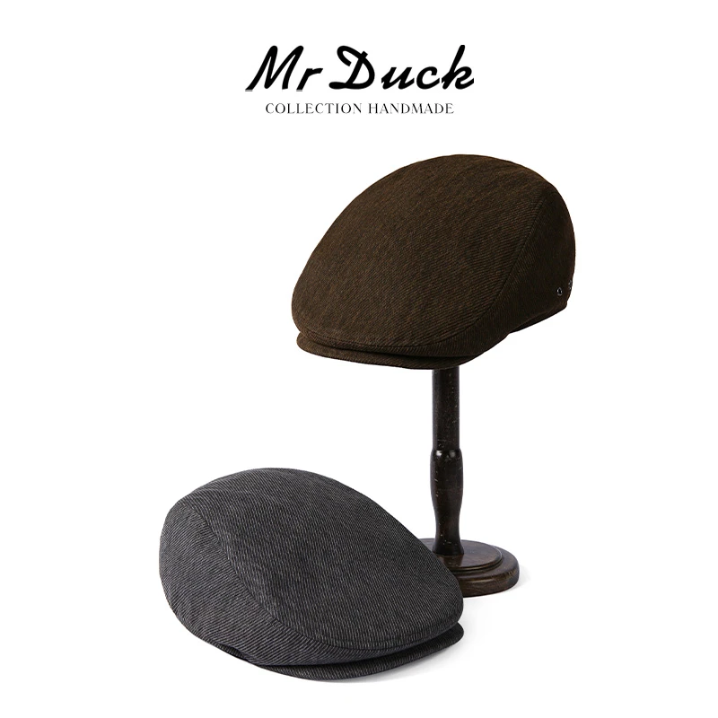 Mr DUCK[孤品7折清仓] 美式复古纯棉雅痞前进帽大头围鸭嘴鸭舌帽
