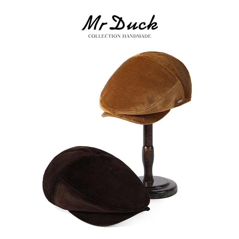 Mr DUCK鸭舌帽英国Brisbane moss丝绒老钱风前进帽