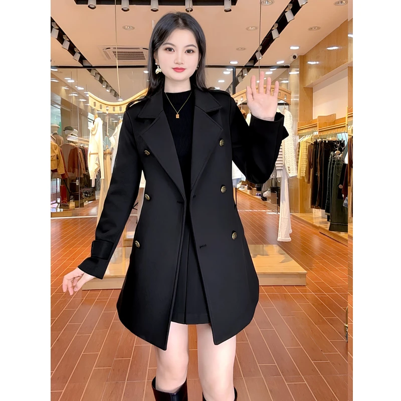 ASY/2024冬季新款赫本高级感轻奢名媛风呢子大衣