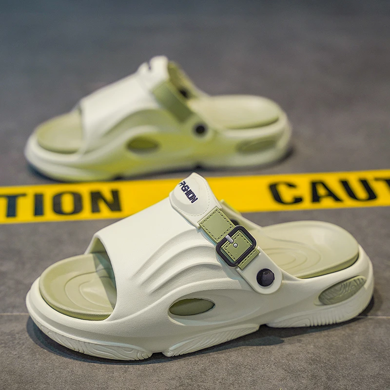沙滩鞋夏季2025新款外穿防滑透气时尚凉拖外穿潮流百搭厚底一字拖