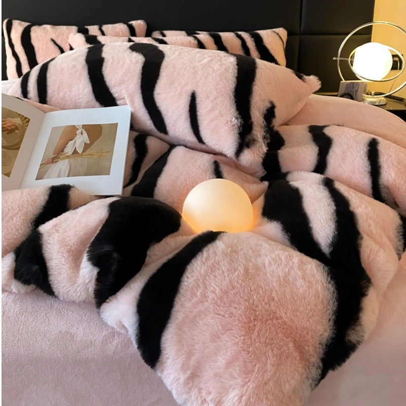 升级绒加厚獭仿兔毛绒四件套秋冬双面绒仿皮草牛奶绒四件套