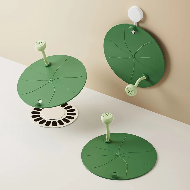 deHub荷叶地漏防臭器硅胶垫下水道堵口防臭防虫卫生间反味密封盖