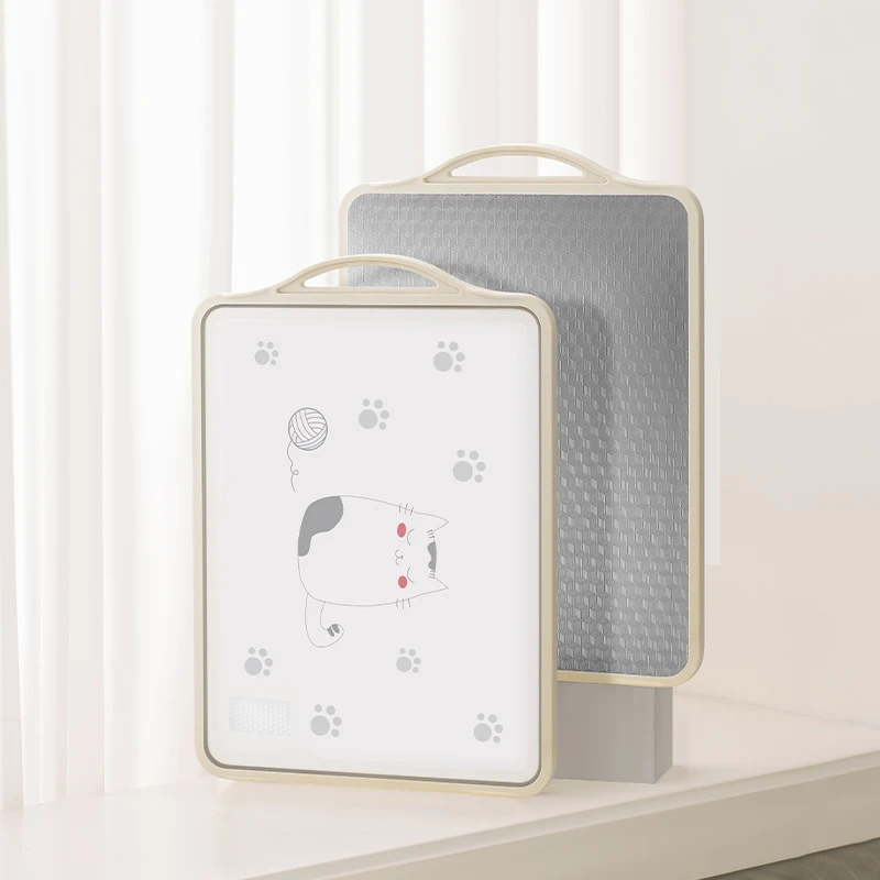 deHub菜板家用防霉砧板提手易清洗双面粘板厨房不锈钢切菜板水果