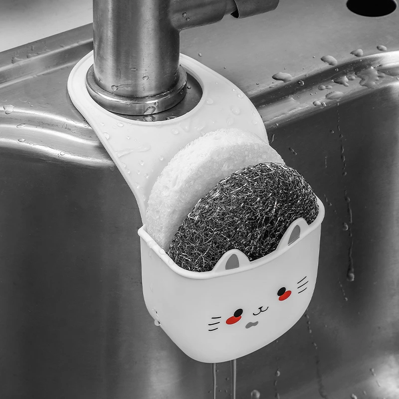 deHub厨房水槽置物架沥水篮水龙头收纳挂袋抹布洗碗池洗菜多功能