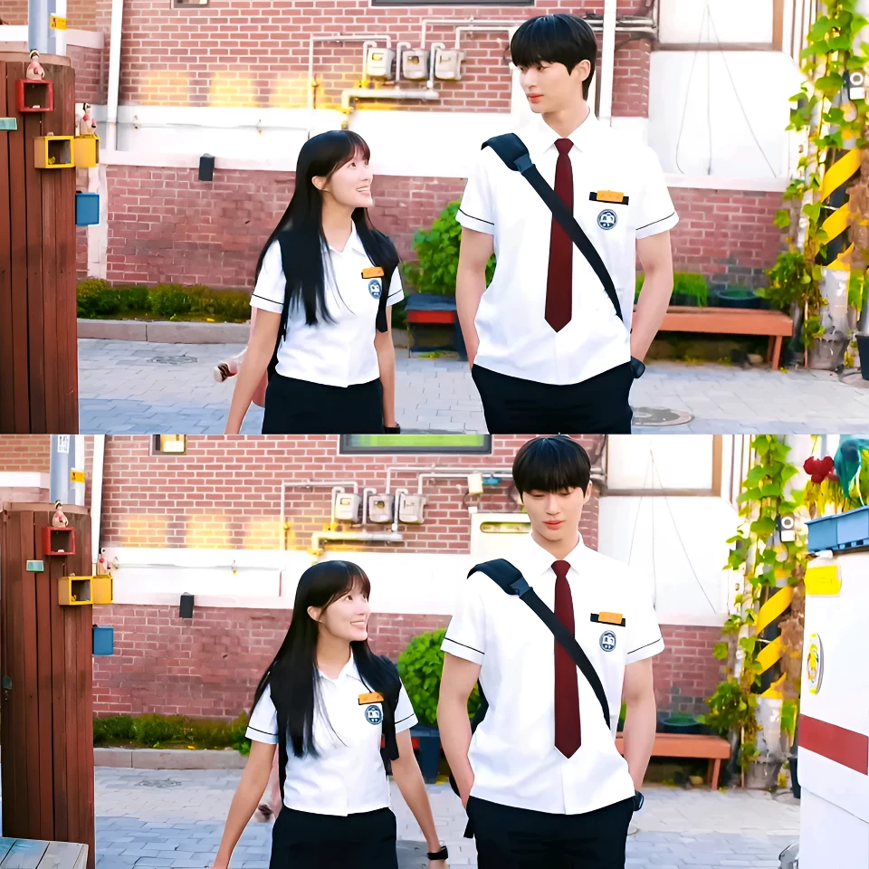 背着善宰跑小率同款韩国毕业季初中白衬衫学院风百褶裙洋气衣服女