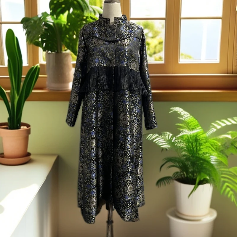 XM23016时尚气质轻奢百搭中长款优雅拼接设计师风衣