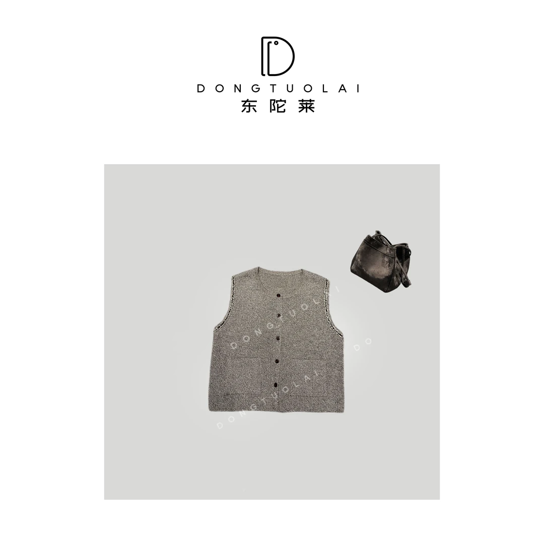 《意绵绵》马甲时尚百搭秋冬气质显瘦无袖短款针织