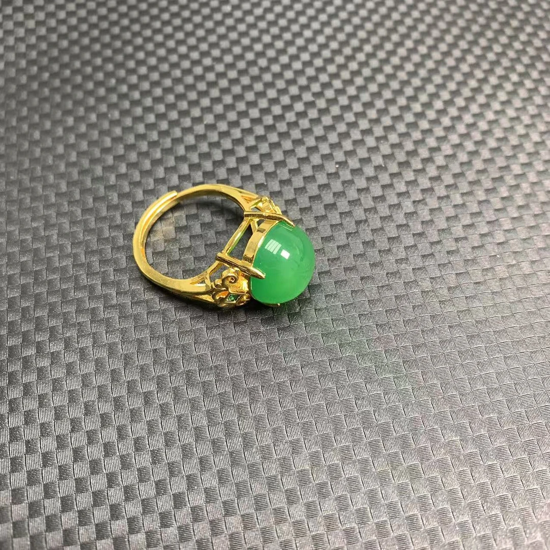 翡翠蛋面戒指14K-S046