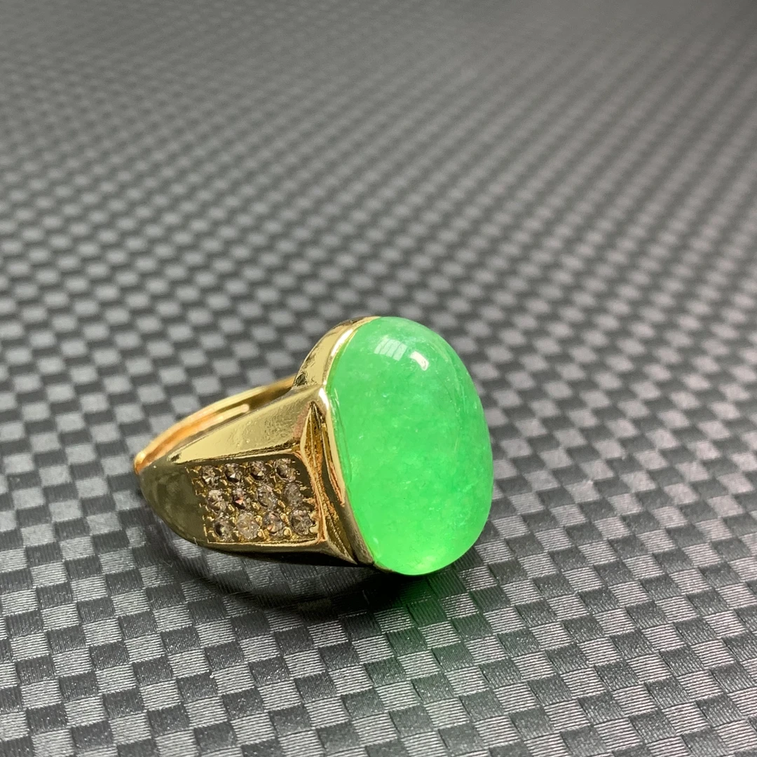 翡翠蛋面戒指14K-S017