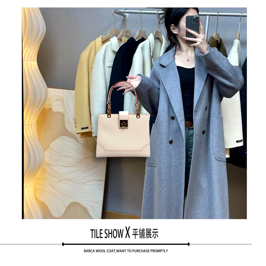 2024专柜新款精品女装—气质网红轻奢时尚百搭羊绒毛呢秋冬#大口袋