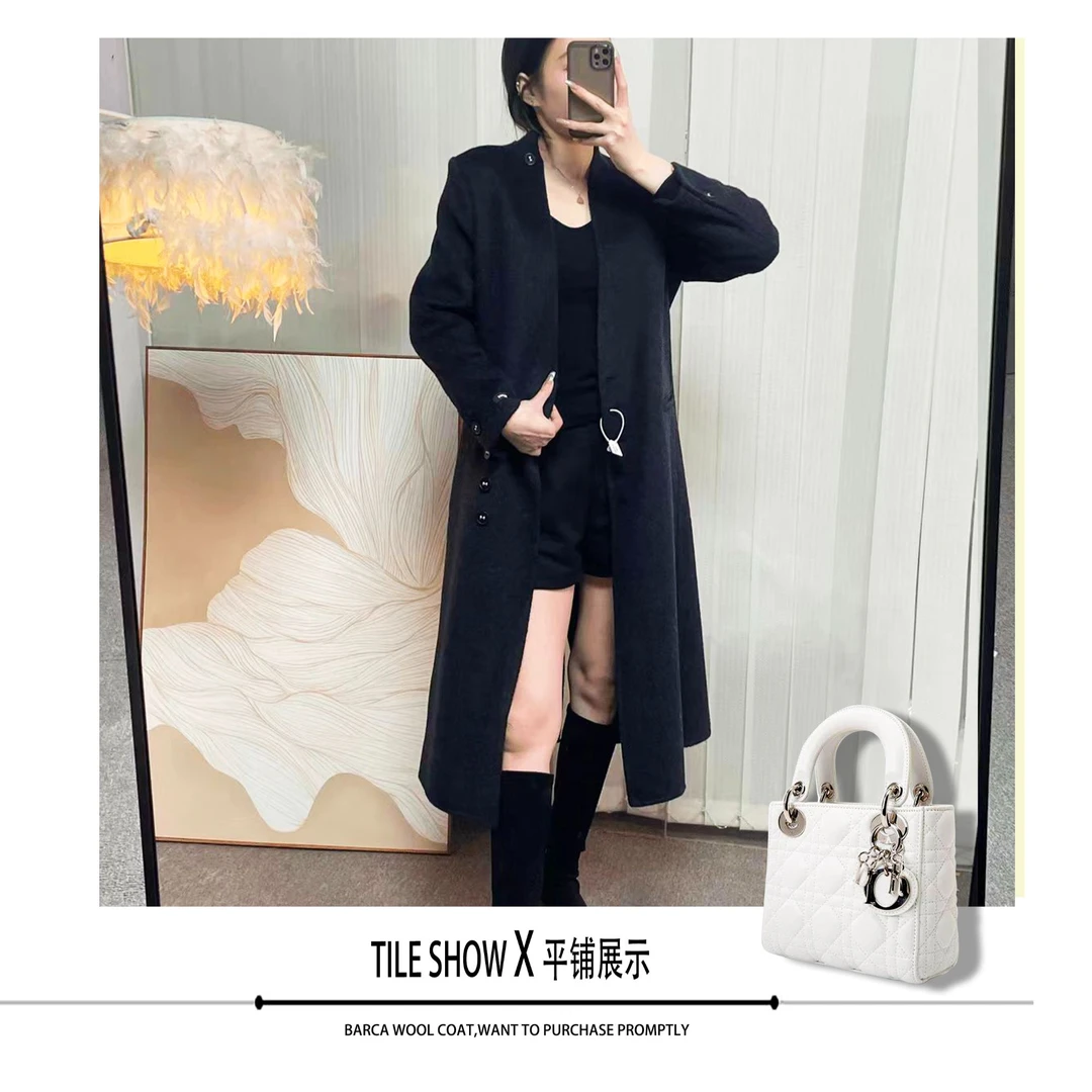 2024专柜新款精品女装—气质网红轻奢时尚百搭羊绒毛呢秋冬#五粒扣