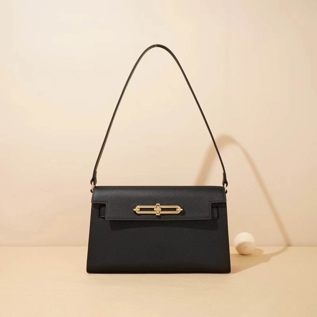 牛皮凯莉包包女小众高级质感百搭手提时尚单肩斜挎包