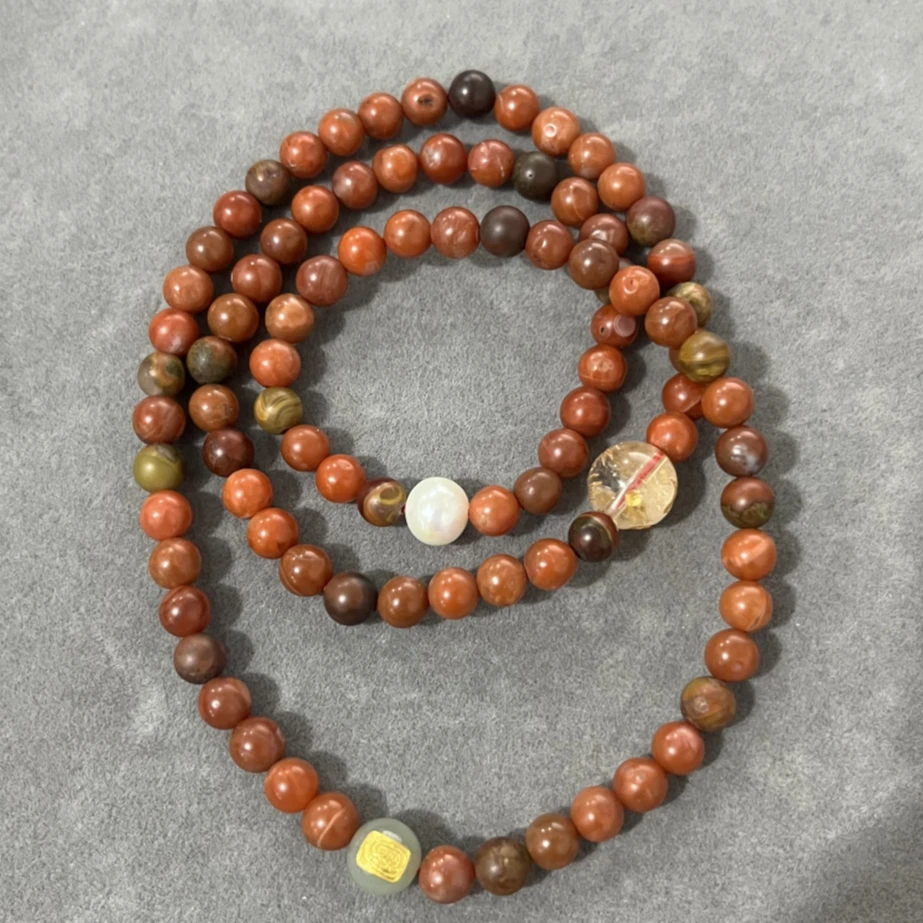 非金属木质手链 【卓美】金福火旺朱雀多圈DIY手链/条ZJH-442-2