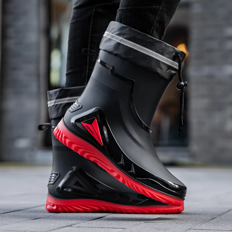 中筒雨鞋男款夏季钓鱼工地雨靴2025新款爆款防滑高档防水鞋男胶鞋