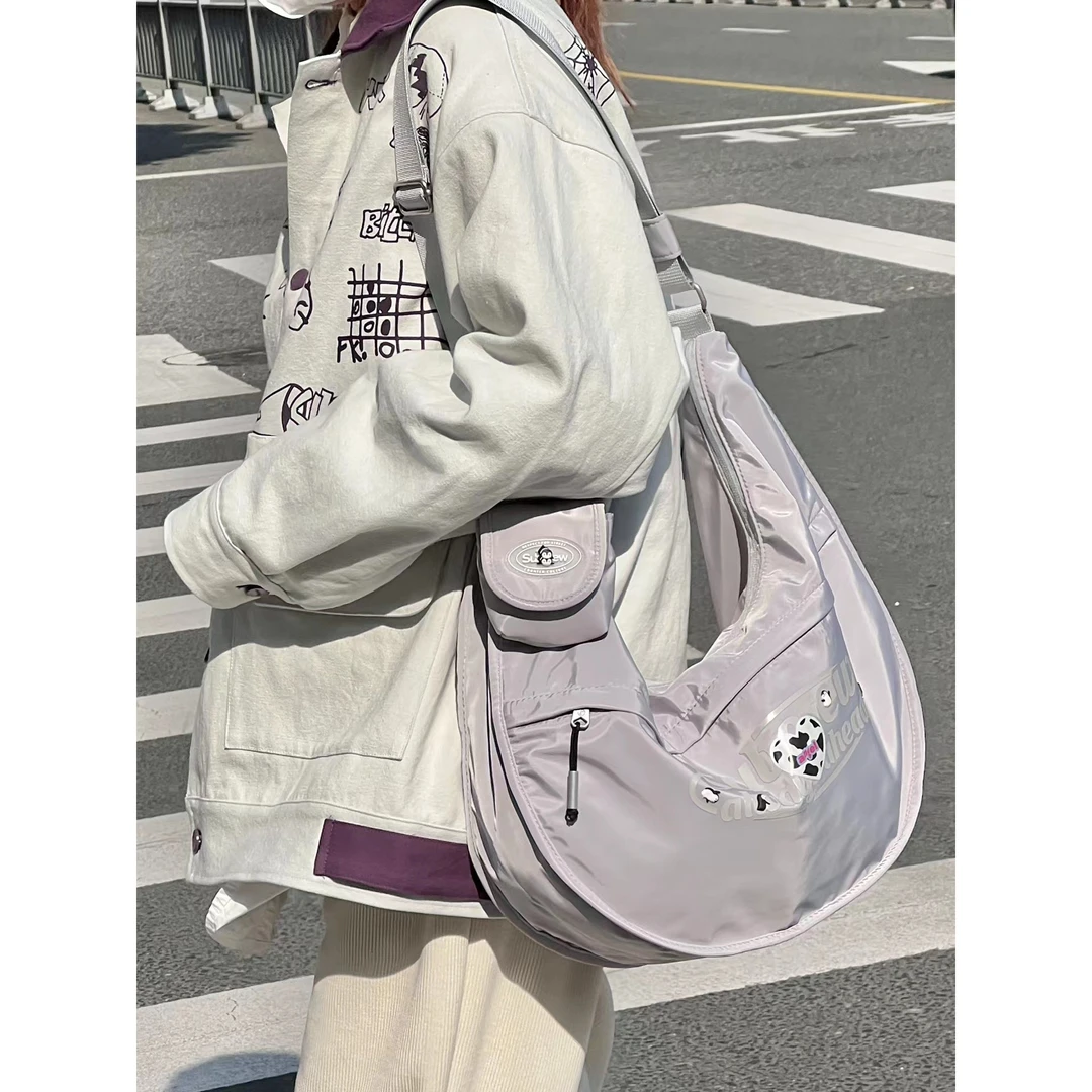 包包斜挎包小众ins日系尼龙休闲通勤大容量女2024新款百搭单肩包