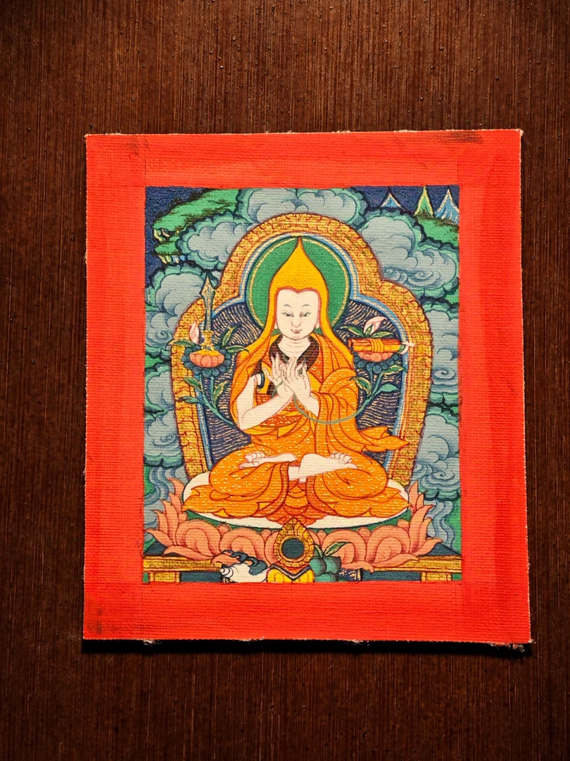 唐卡真品西藏纯手工【宗喀巴】手绘唐卡热贡西藏纯手绘唐卡