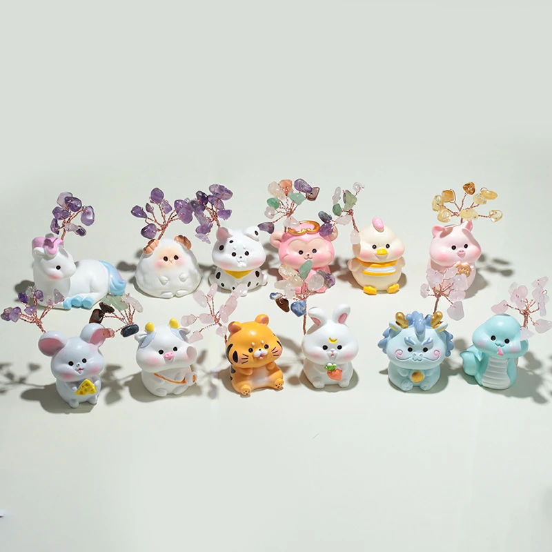 【娃娃专属】十二生肖宝宝水晶发财树摆件（水晶颜色多样化发货）