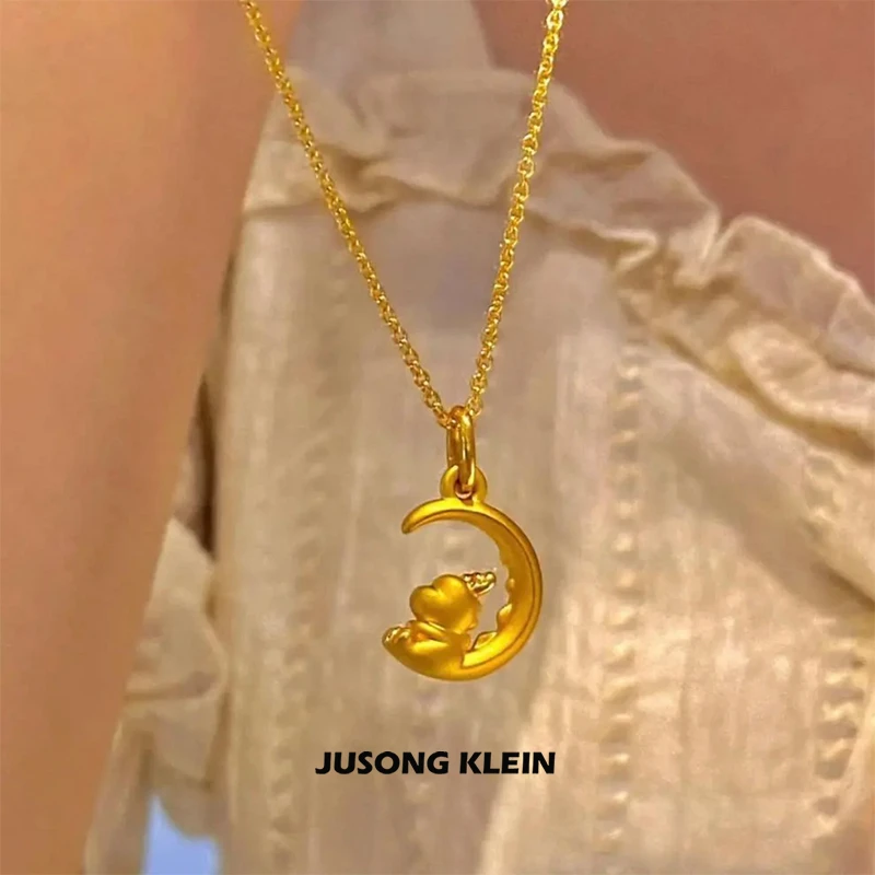 Jusong klein 钛钢项链 春日花花 时髦好物 望月龙项链女锁骨链