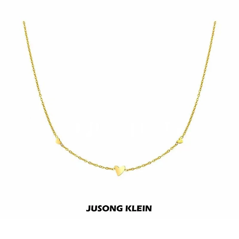 Jusong klein 钛钢项链 爱心项链女轻奢小众设计钛钢心形锁骨链