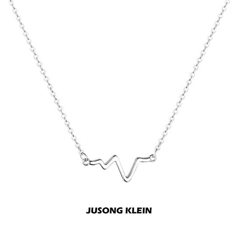 Jusong klein 钛钢项链 时髦好物心跳项链女小众设计心动锁骨链