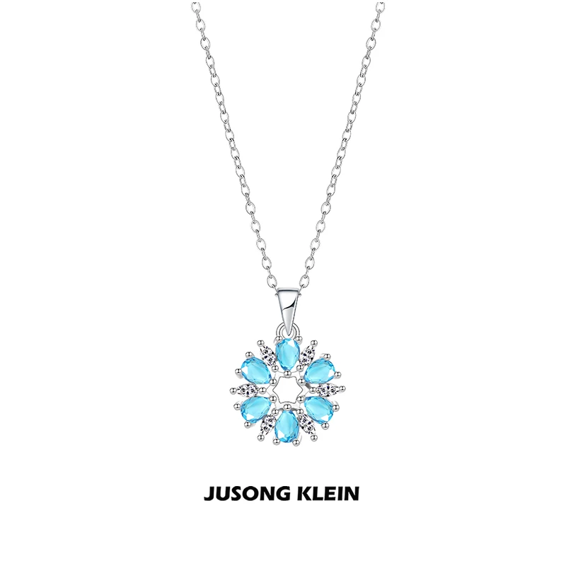 Jusong klein 钛钢项链 时髦好物圣诞雪花项链女圣诞礼物锁骨链