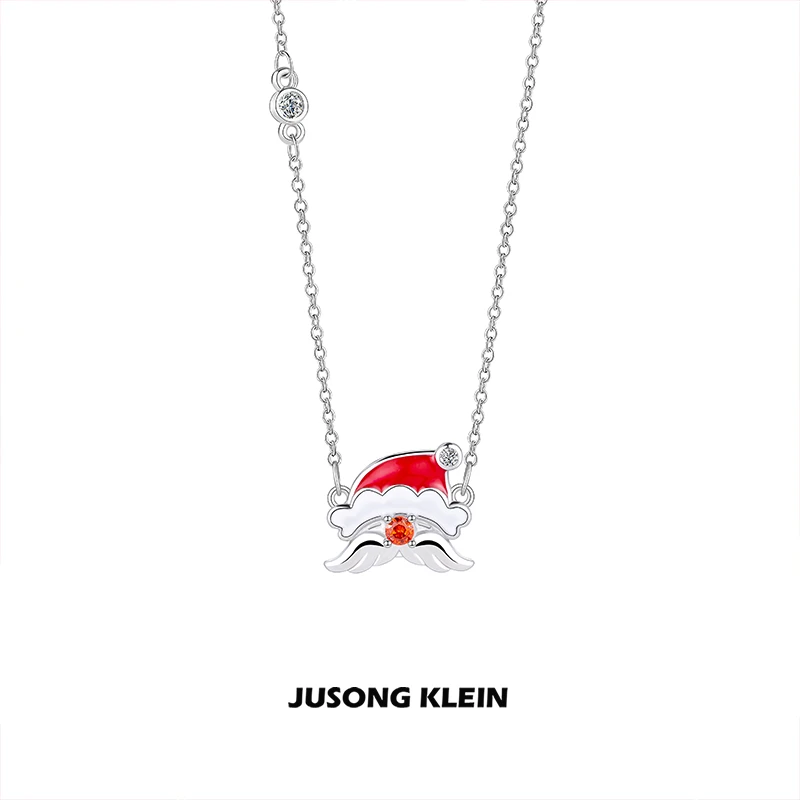 Jusong klein 钛钢项链 时髦好物圣诞节项链圣诞老人轻奢感锁骨链