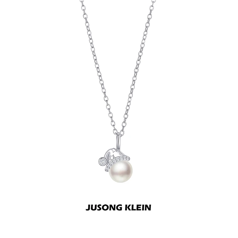 Jusong klein 钛钢项链 冬日序章系列圣诞帽子项链女仿珍珠锁骨链