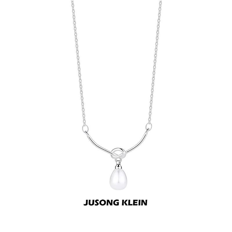 Jusong klein 钛钢项链 春日花花好物绳结水滴项链女轻奢感锁骨链