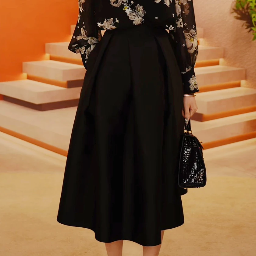 风穗  2024新款赫本风半身裙百搭遮肉时尚显瘦气质收腰中长裙