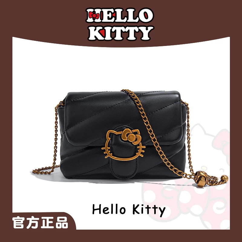 麦斯卡三丽鸥hellokitty斜跨女包秋冬新款小众设计感HHF24958黑色
