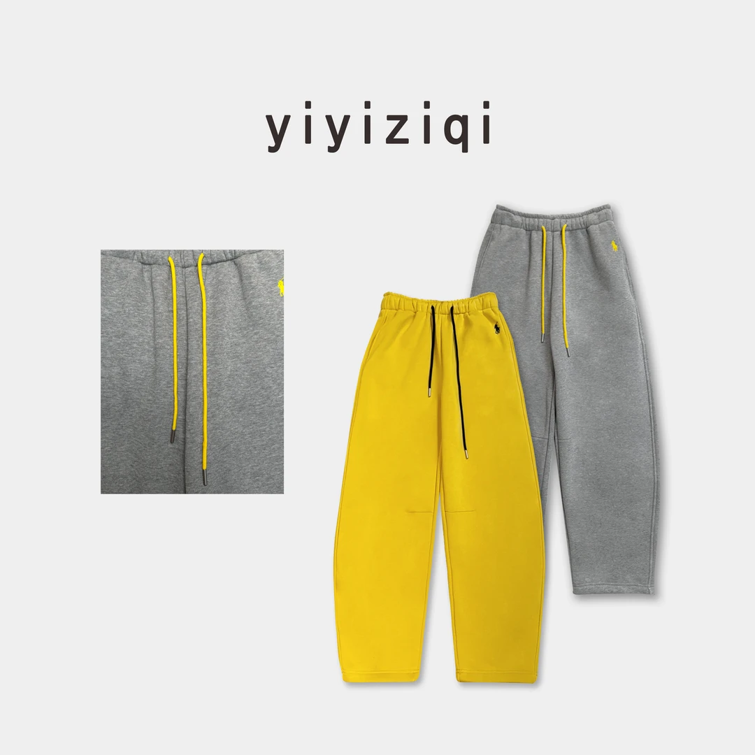 阿洁yiyiziqi【贵夫人】秋冬抽绳直筒松紧高腰纯色阔腿裤898