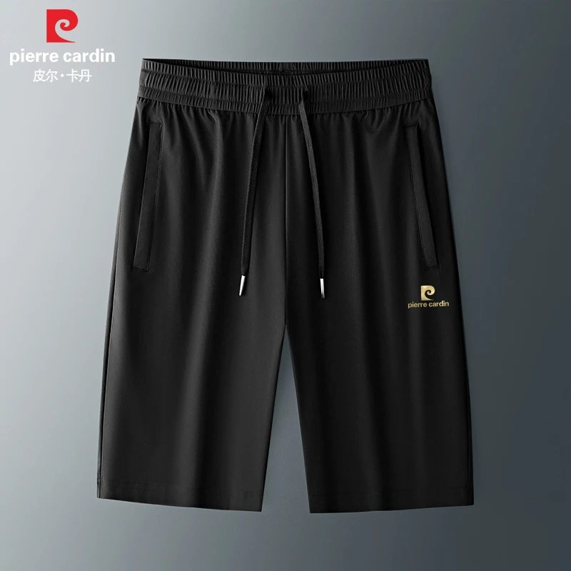 皮尔卡丹男士品质冰丝短裤宽松直筒弹力速干休闲裤百搭五分裤P051