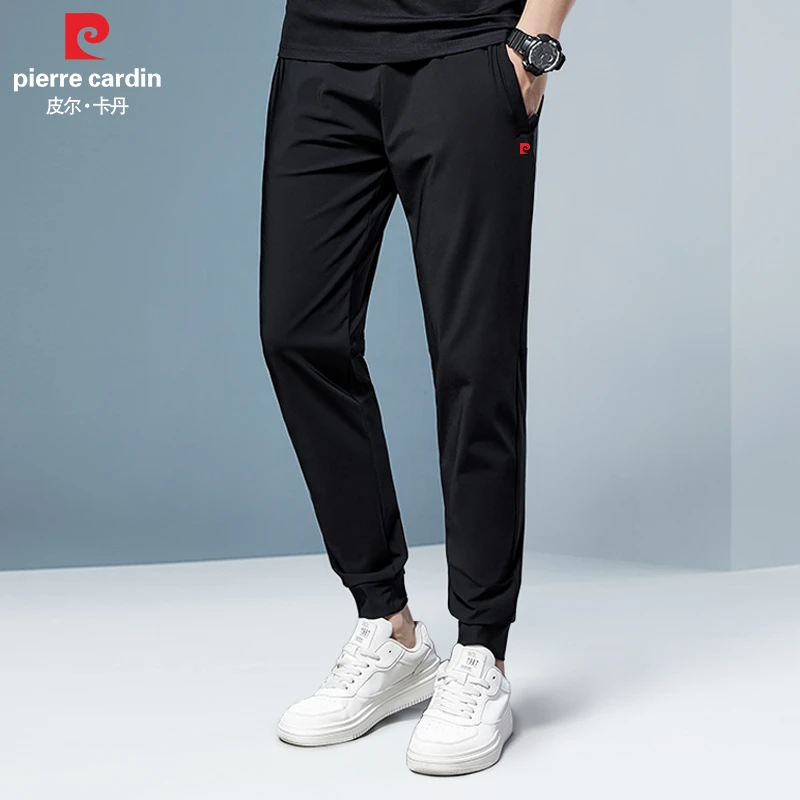 皮尔卡丹薄款冰丝休闲裤男士清爽弹力垂感速干夏季运动休闲长裤