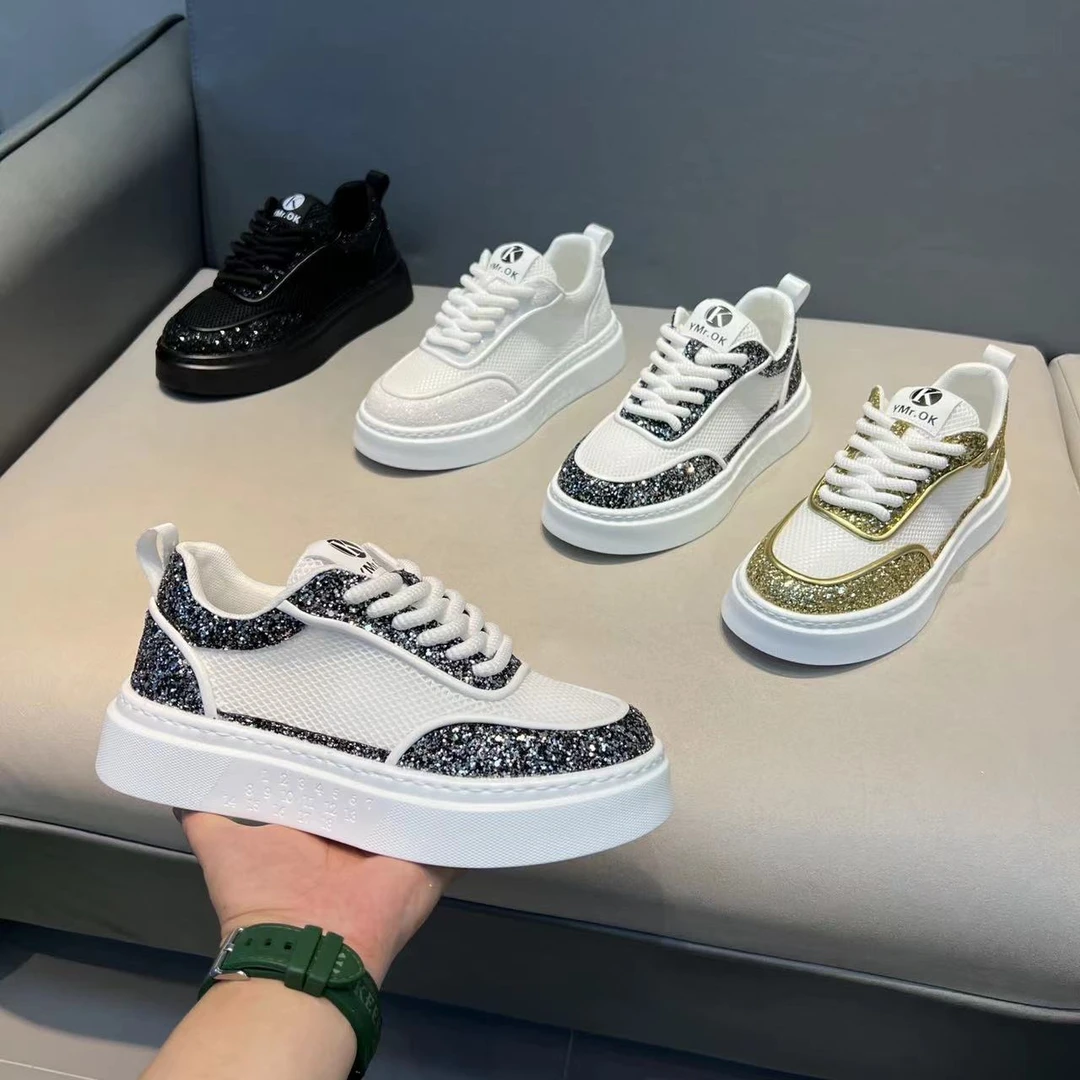 2024夏季新款韩版ok亮片低帮透气男鞋舒适百搭时尚休闲鞋