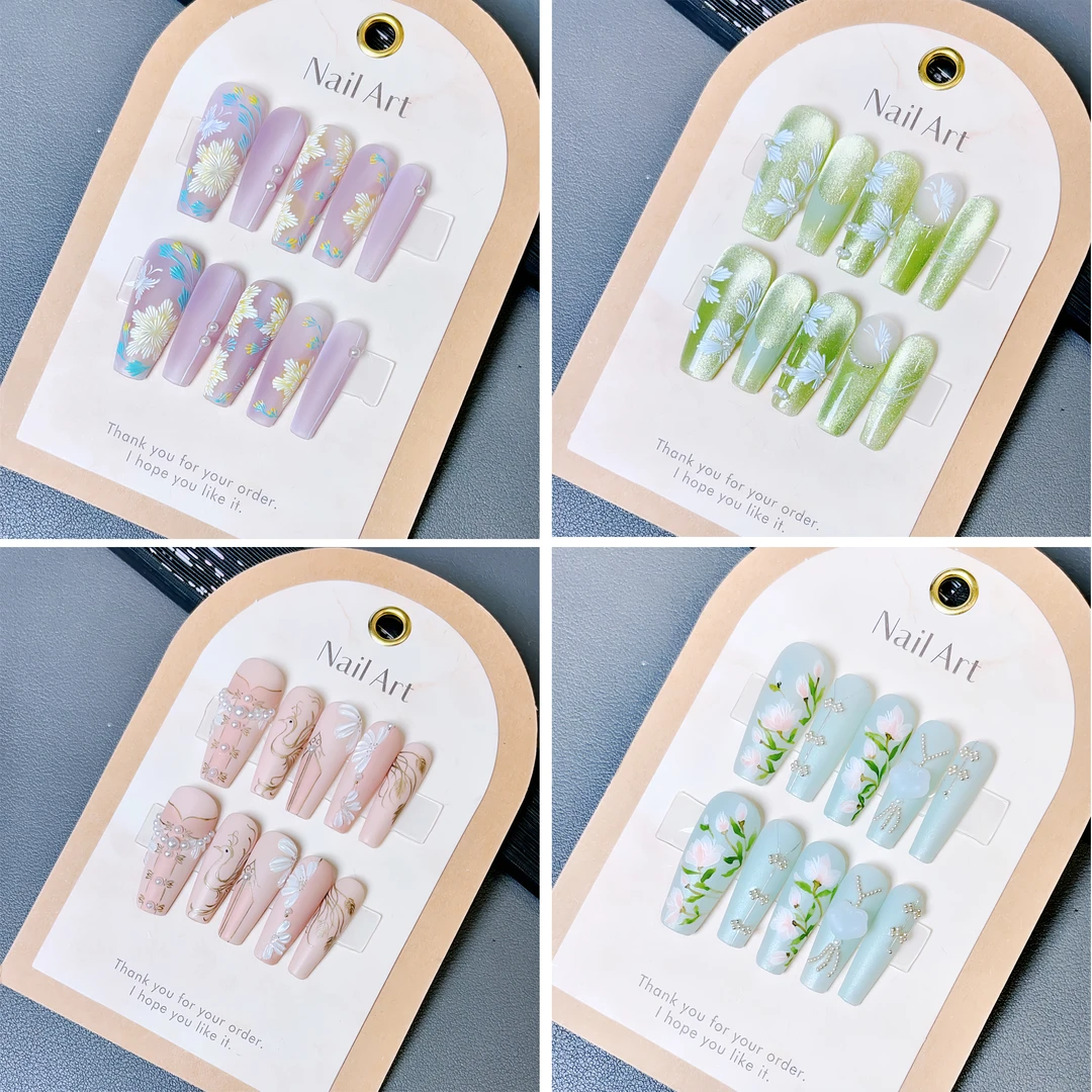 Q04【旗袍系列合集】M哥纯手工穿戴甲手绘雕花显白气质国风