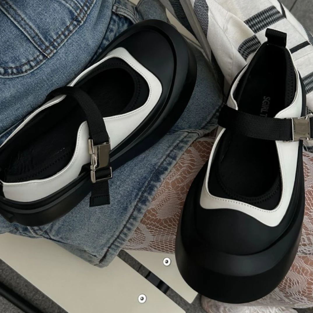 VEEFSHOW 809-1【3厘米】一字带玛丽珍鞋女甜美休闲百搭浅口单鞋