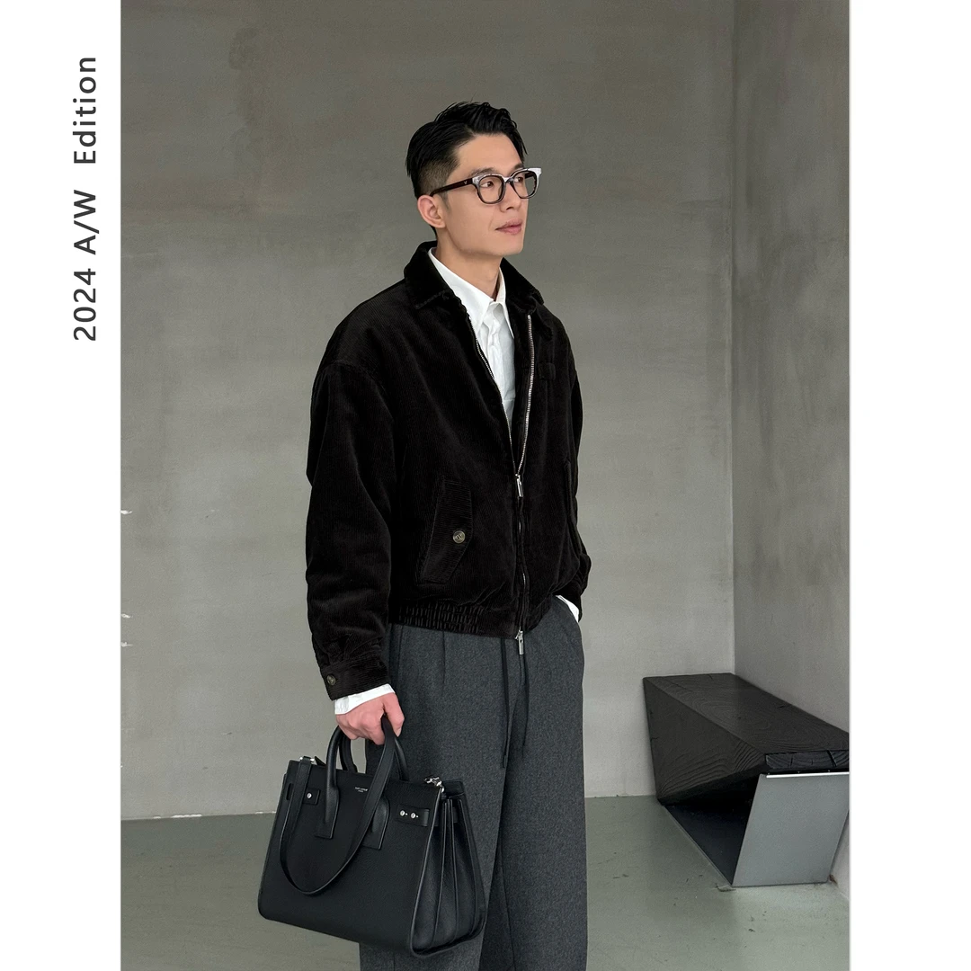 红人上新 MIU风/时髦知识分子灯芯绒翻领棉服外套