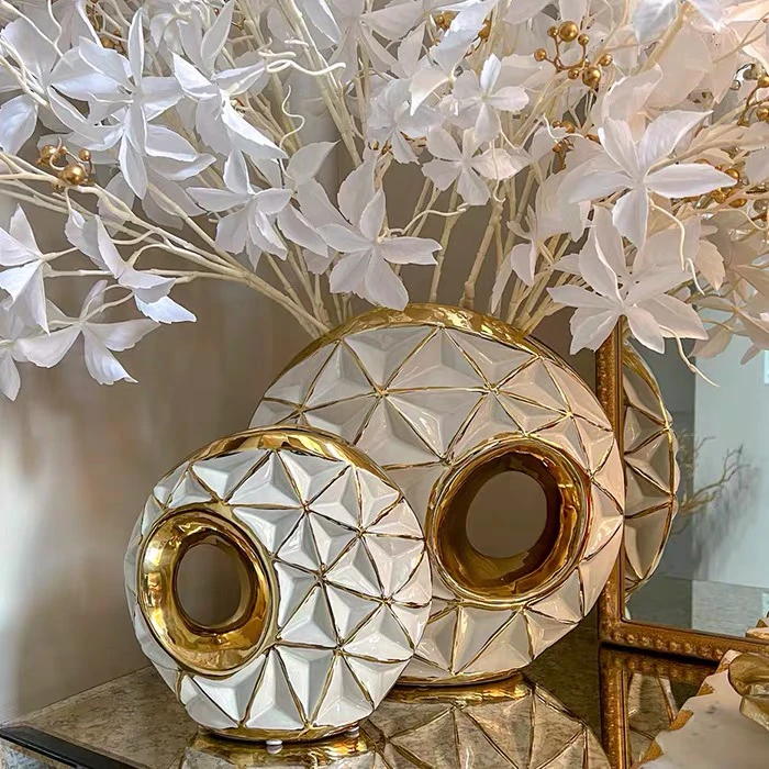 家居饰品插花陶瓷花瓶摆件简约美式现代轻奢客厅台面装饰品摆设
