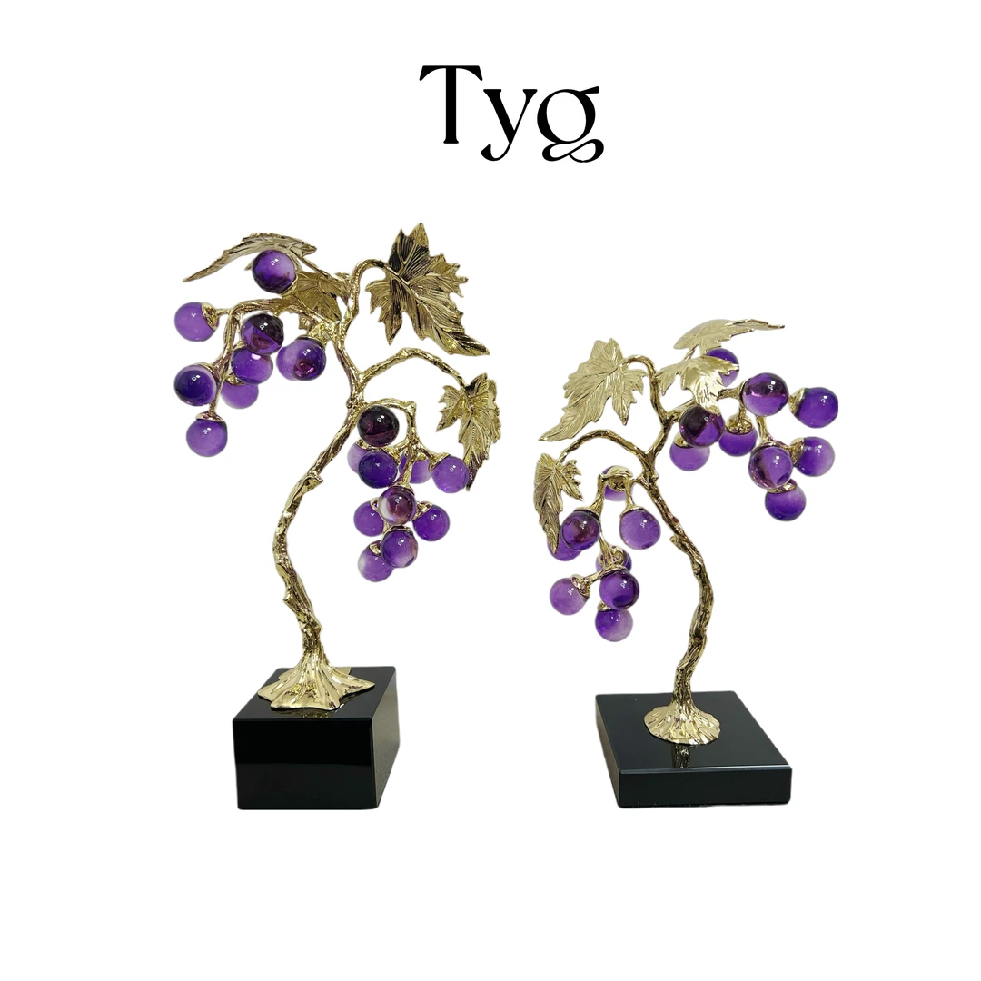 现代轻奢电视柜桌面水晶葡萄摆件装饰品乔迁新居开业礼物高档点缀