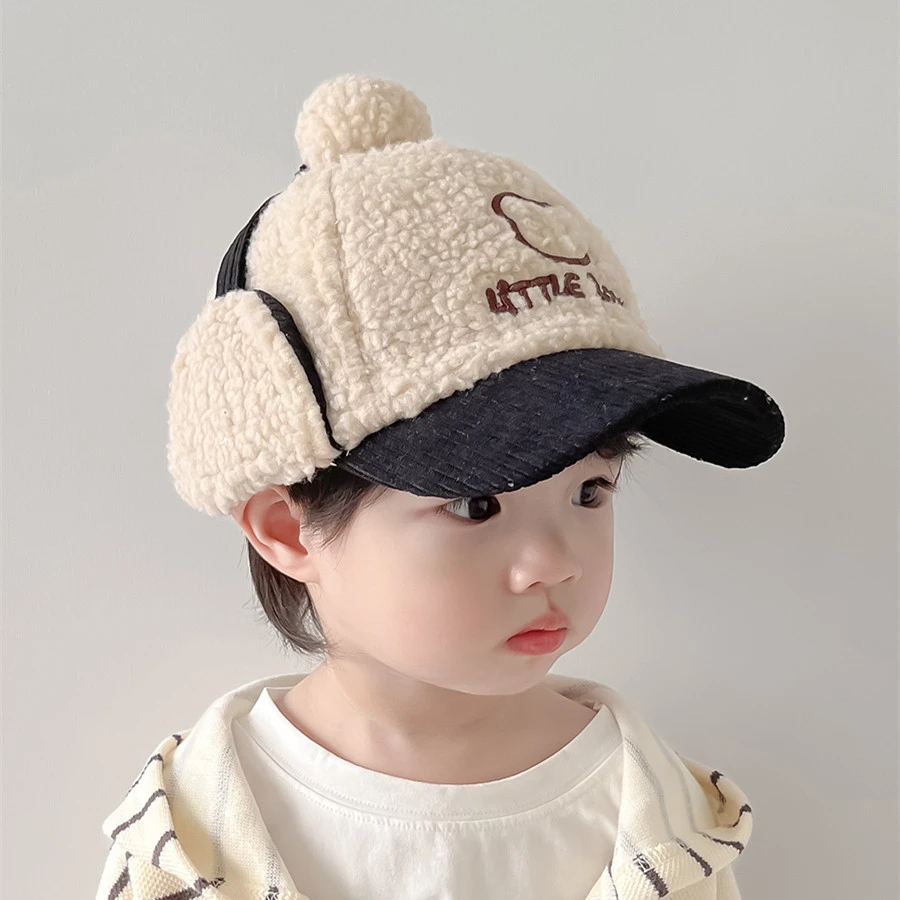 儿童帽子秋冬季毛绒护耳男女童雷锋鸭舌帽可爱保暖冬天宝宝棒球帽