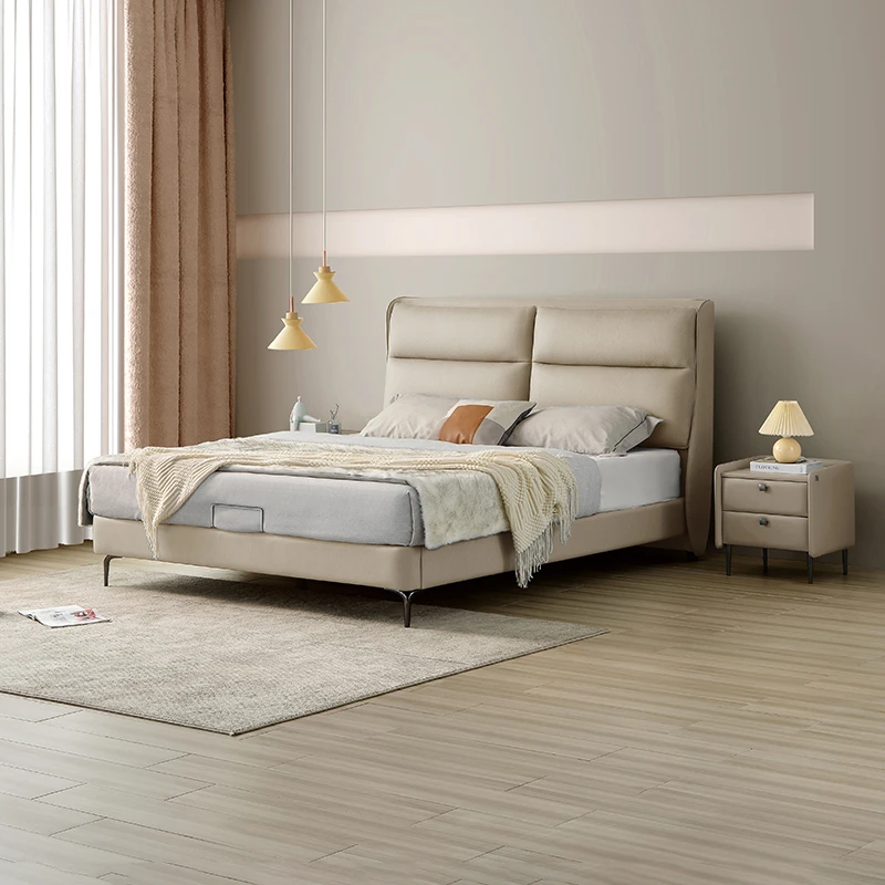 【特惠】不支持延期发货顾家家居头层牛皮真皮艺床架DS8058B