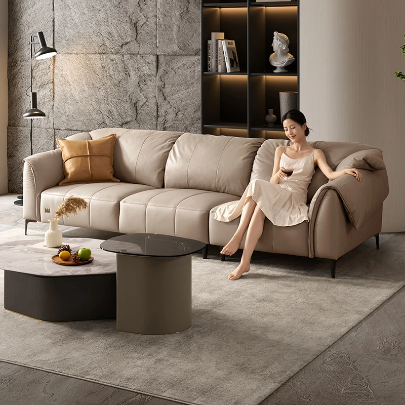 【特惠】不支持延期发货顾家家居头层黄牛皮沙发1252