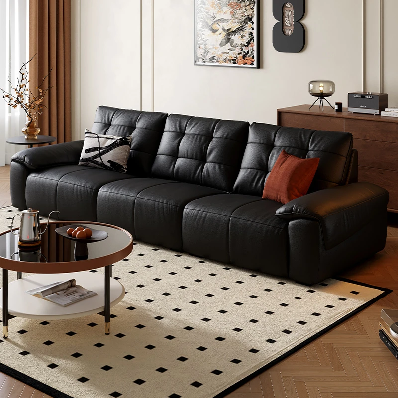 顾家家居头层黄牛皮皮艺羽毛填充靠扶皮艺沙发组合1292