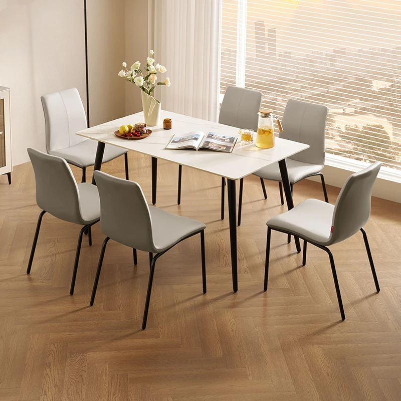 顾家家居KUKAHOME圆桌岩板餐桌椅桌子椅子PT7136